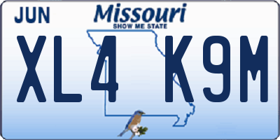 MO license plate XL4K9M
