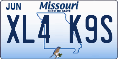MO license plate XL4K9S