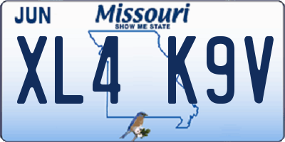 MO license plate XL4K9V
