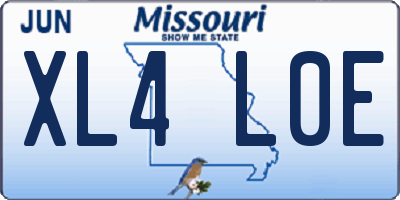 MO license plate XL4L0E