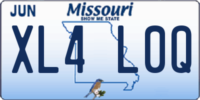 MO license plate XL4L0Q