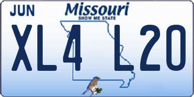 MO license plate XL4L2O