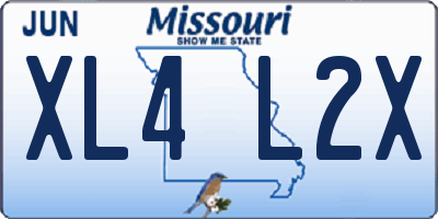 MO license plate XL4L2X