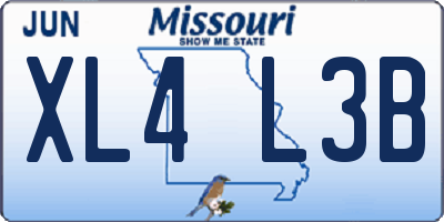 MO license plate XL4L3B