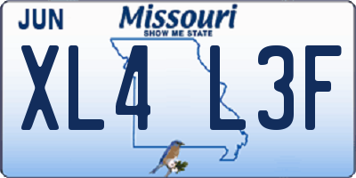 MO license plate XL4L3F