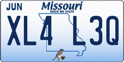 MO license plate XL4L3Q
