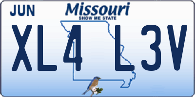 MO license plate XL4L3V