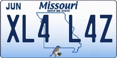 MO license plate XL4L4Z