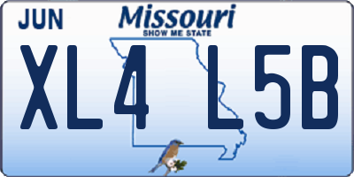 MO license plate XL4L5B