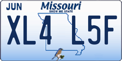 MO license plate XL4L5F