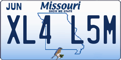 MO license plate XL4L5M