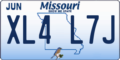 MO license plate XL4L7J
