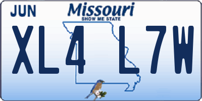 MO license plate XL4L7W