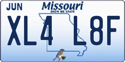 MO license plate XL4L8F