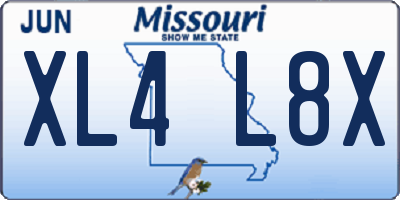 MO license plate XL4L8X