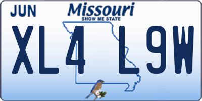 MO license plate XL4L9W