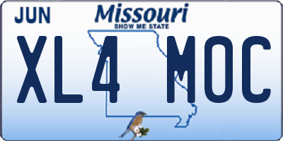 MO license plate XL4M0C