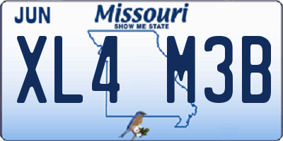 MO license plate XL4M3B