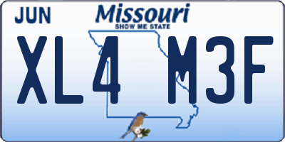 MO license plate XL4M3F