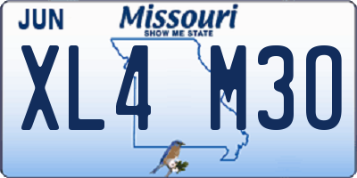 MO license plate XL4M3O