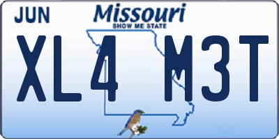 MO license plate XL4M3T