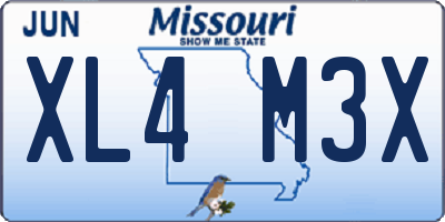 MO license plate XL4M3X