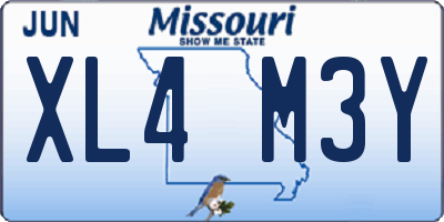 MO license plate XL4M3Y