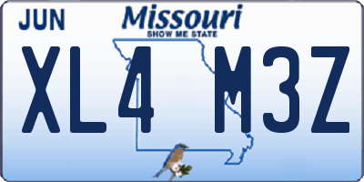MO license plate XL4M3Z