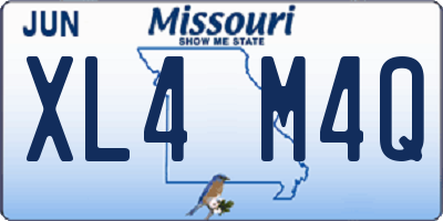 MO license plate XL4M4Q