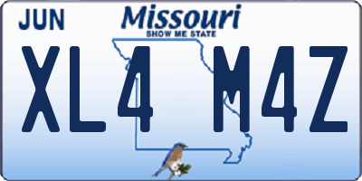 MO license plate XL4M4Z