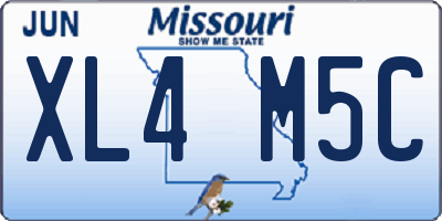 MO license plate XL4M5C