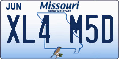 MO license plate XL4M5D