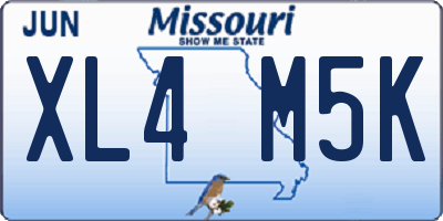 MO license plate XL4M5K