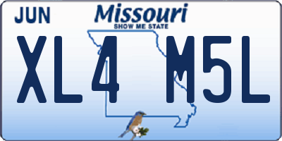 MO license plate XL4M5L