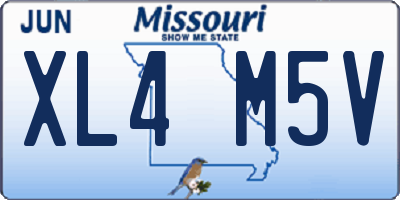 MO license plate XL4M5V