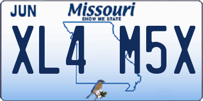 MO license plate XL4M5X