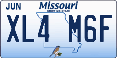 MO license plate XL4M6F
