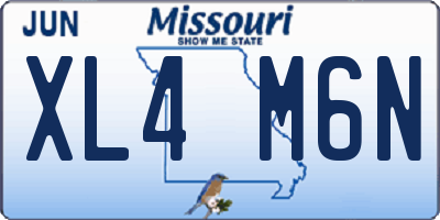 MO license plate XL4M6N
