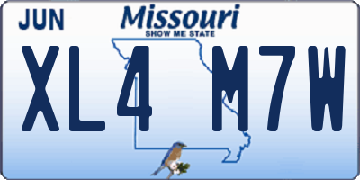 MO license plate XL4M7W