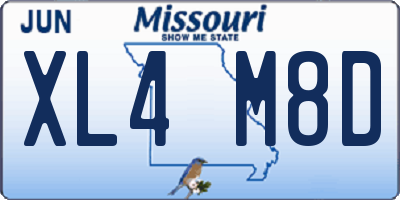 MO license plate XL4M8D