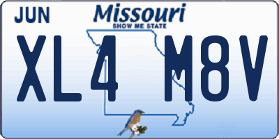 MO license plate XL4M8V