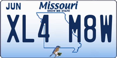 MO license plate XL4M8W