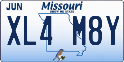 MO license plate XL4M8Y