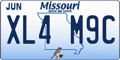 MO license plate XL4M9C