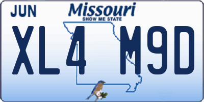 MO license plate XL4M9D