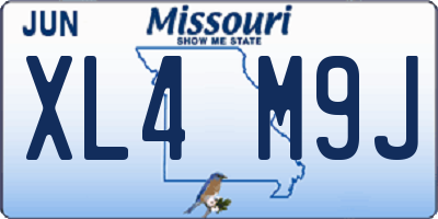 MO license plate XL4M9J