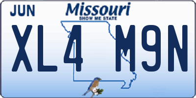 MO license plate XL4M9N