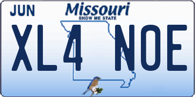 MO license plate XL4N0E