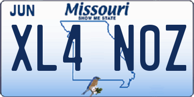 MO license plate XL4N0Z