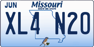 MO license plate XL4N2O
